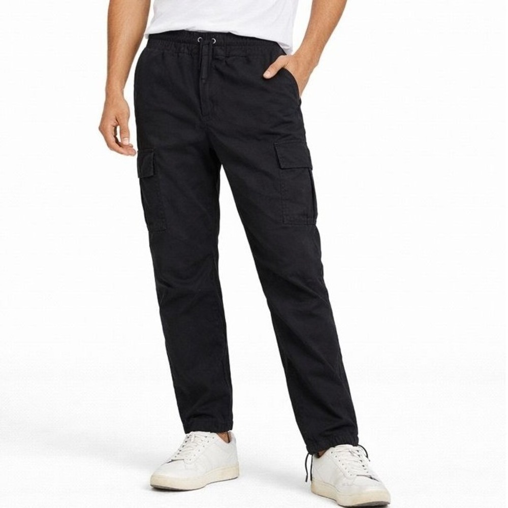 John Elliott Cargo Pants Size 3 Black Cotton Drawstring Jogger Style